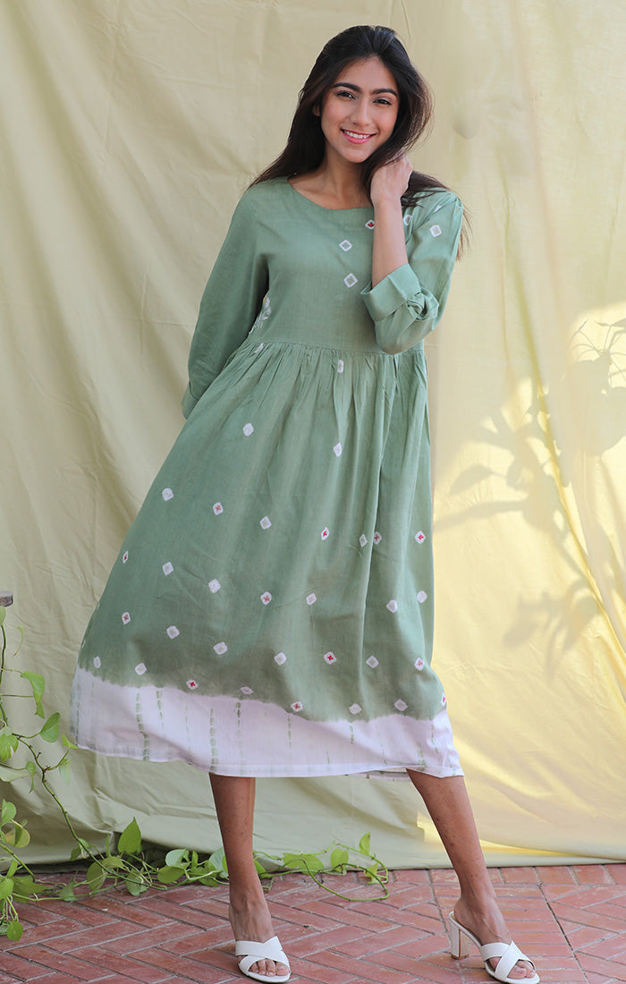 Teal Blue Grey Silk Cotton Ikat Asymmetric Kurta & Culottes Dress (Set –  InduBindu
